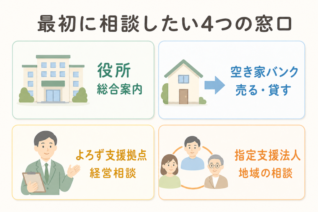 空き家について最初に相談したい4つの窓口