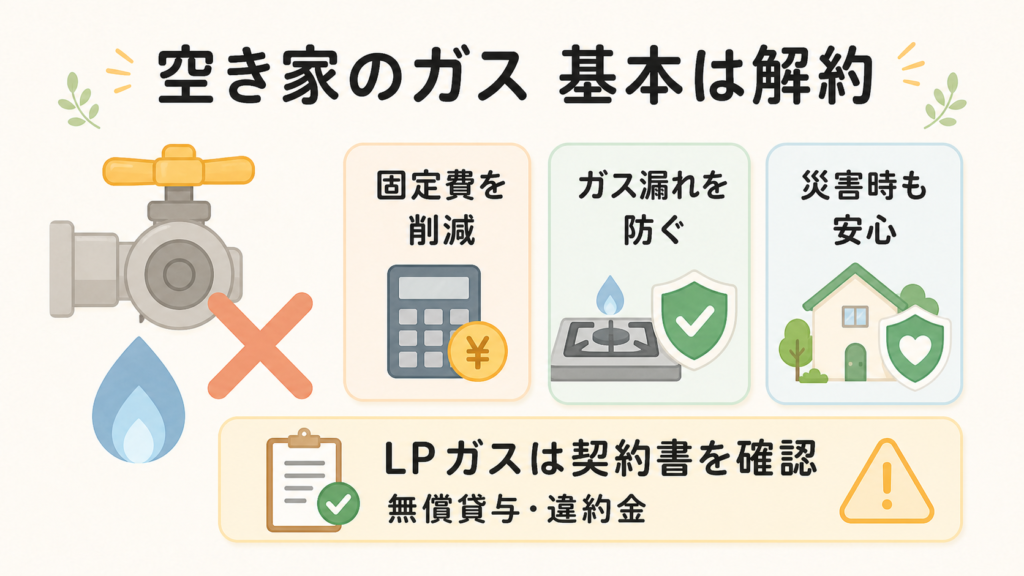 空き家のガスを解約する理由とLPガス契約の注意点