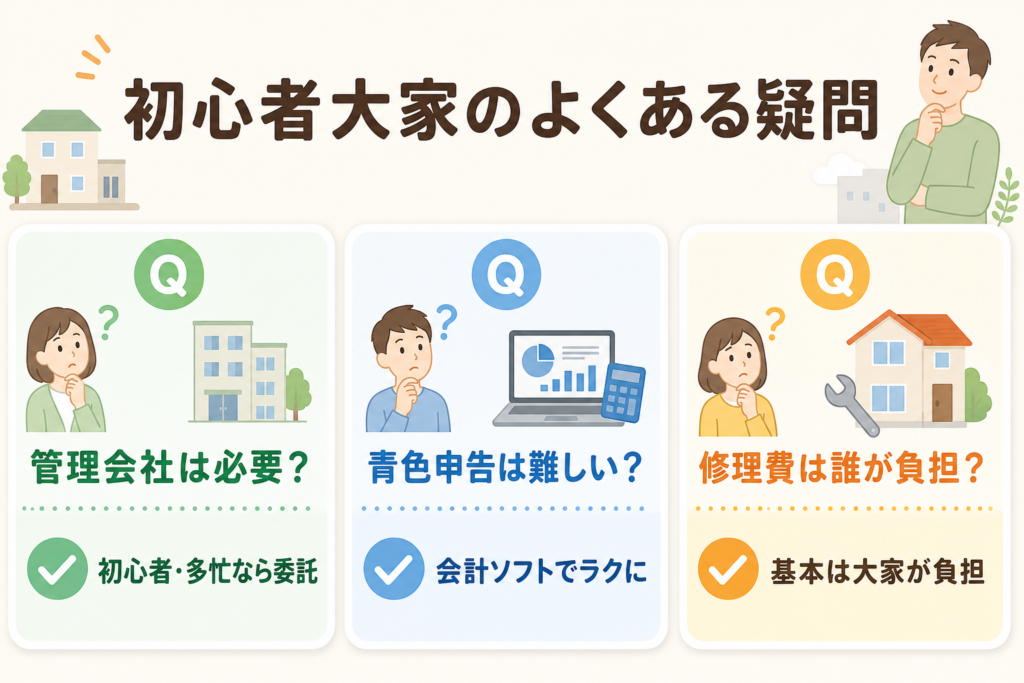 初心者大家のよくある3つの疑問と回答をまとめた図解